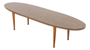Mid-Century Modern Walnut Oval Coffee Table