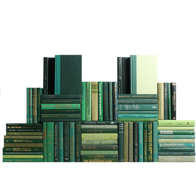Modern Decorative Books - Boxwood Book Wall - Set of 75 Green Books For Sale - Image 3 of 4