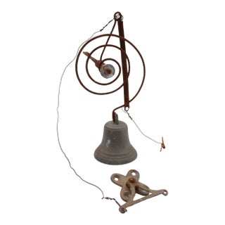 Antique Brass Shopkeeper or Butler's Doorbell Unit For Sale