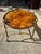 Late 20th Century Patch Burl Wood Top + Brass Base Oval Coffee Table For Sale - Image 4 of 13