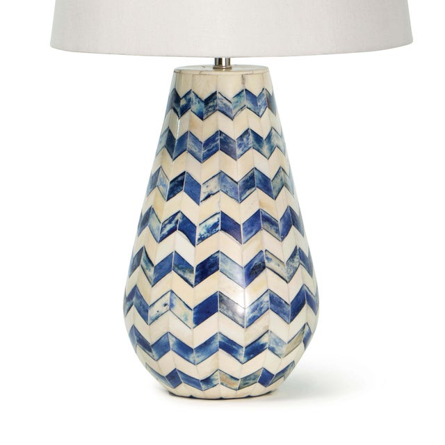 Regina Andrew Cassia Chevron Table Lamp in Blue For Sale - Image 4 of 7