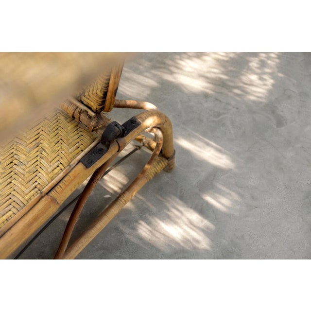 Vintage German Rattan Lounge Chair with Extendable Ottoman, 1930s For Sale - Image 13 of 18