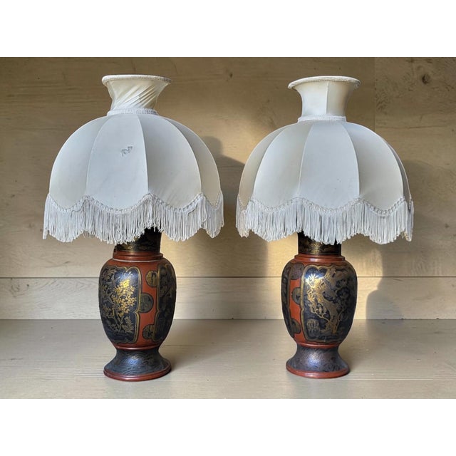 Japanese Meiji Era Lamps, Late 19th Century, Set of 2 For Sale - Image 9 of 14