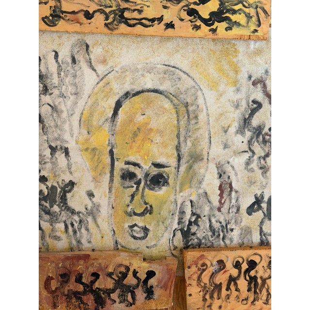 Purvis Young “Black Angel with Procession” Mixed-Media Assemblage, Circa 1985 For Sale - Image 12 of 18