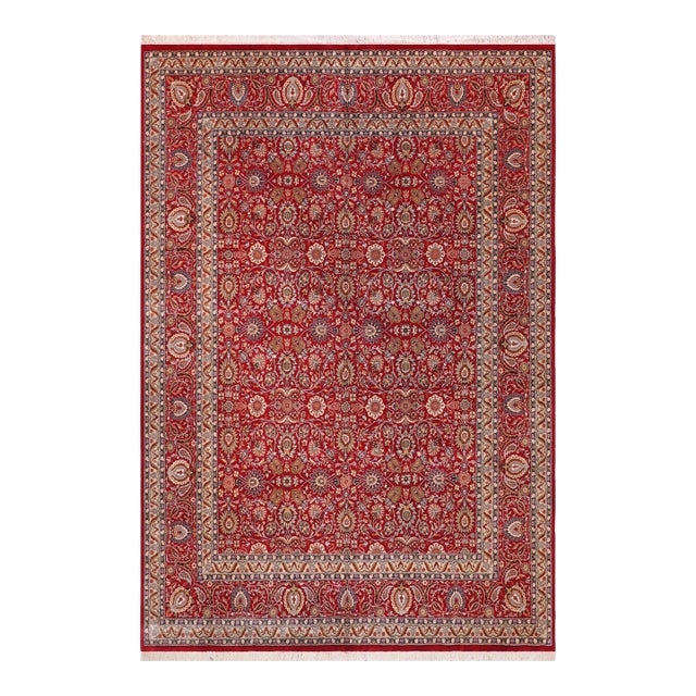 Intricate Elegant 1990's Pak-Persian Red/Blue Wool Rug - 12'0'' X 14'11'' For Sale
