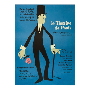 2020 Reissue of French Theatre Poster, "Le Théâtre De Paris", Normand Hudon