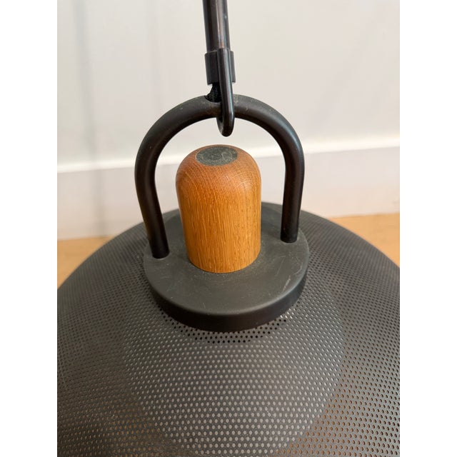 Mid-Century Modern Allied Maker 20” Perforated Dome Pendant Lights - a Pair For Sale - Image 3 of 11