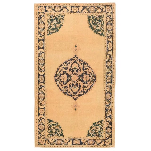 1940s Vintage Turkish Rug 4'4'' X 7'9'' For Sale - Image 5 of 5