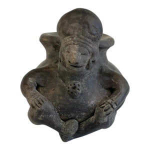 Antique Pre-Columbian Style Figurative Pot – Handcrafted Clay Vessel
