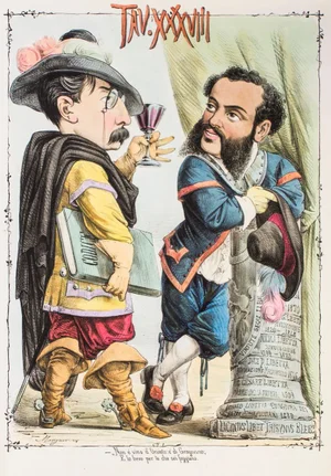 Due Parole a Quattr'occhi - Original Lithograph by Antonio Mangano - 1870s 1870s