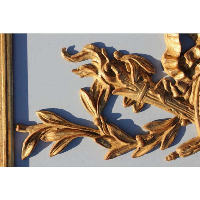 Carvers' Guild Hepplewhite Trumeau Antique Gold Mirror For Sale - Image 6 of 18