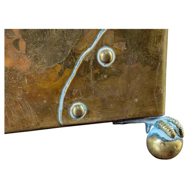 Antique Mid-19th Century Dutch Brass-Clad Tobacco Casket with Engraved Monogram For Sale - Image 10 of 14