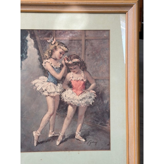 Mid 20th Century Vintage Ballet Dancers Print Signed “Cydney” – Framed – 1970s–1980s For Sale - Image 5 of 7