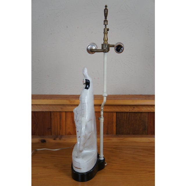 Antique Staffordshire Scottish Highlander Horse Deer Stag Hunt Table Lamp For Sale - Image 6 of 12