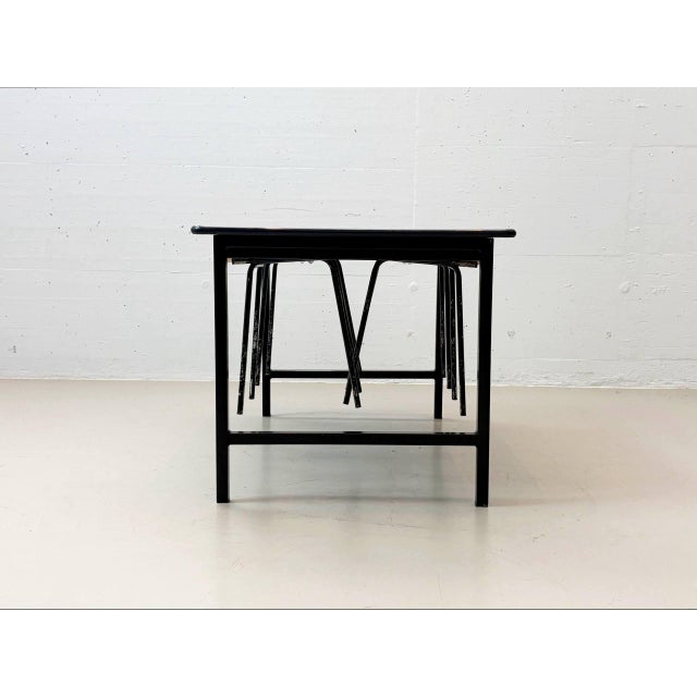 Aqua Kelko Table and Lacquered Stools, Switzerland, 1970s, Set of 5 For Sale - Image 8 of 18