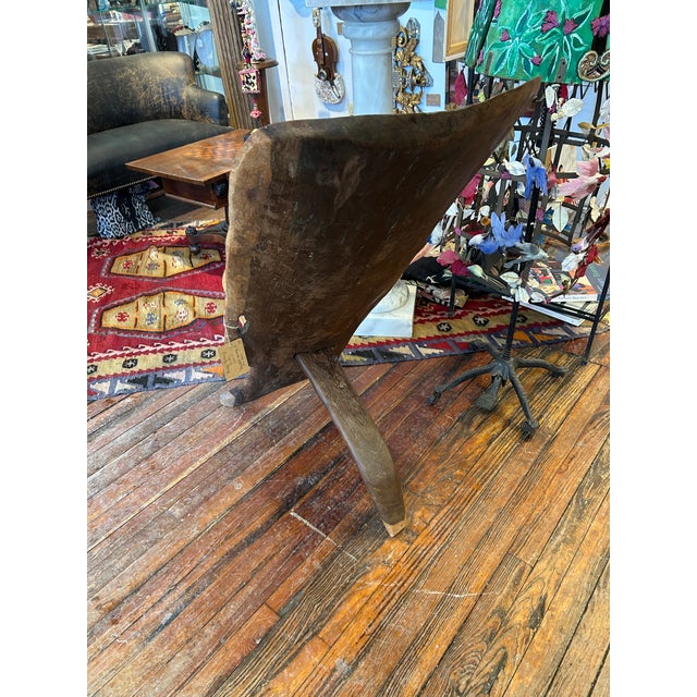 Hand Carved Wood African Birthing Chair For Sale In Philadelphia - Image 6 of 9