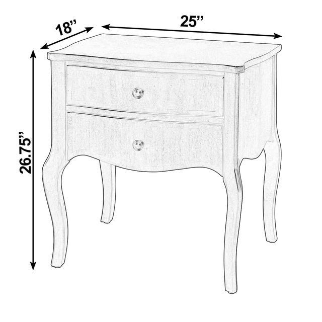 Traditional Beasley 25 in. W Rectangular Wood 2 Drawer Traditional Nightstand, Olive Ash For Sale - Image 3 of 9