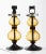 Erik Hoglund (1932-1998) candle chandelier with matching pair of candlesticks. Chandelier has six arms. Both have enameled...
