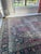 Antique Garden Inspired Design PALACE SIZE Charcoal, Magenta, Denim Blue Rug 11.4 x 17.7 For Sale - Image 4 of 13
