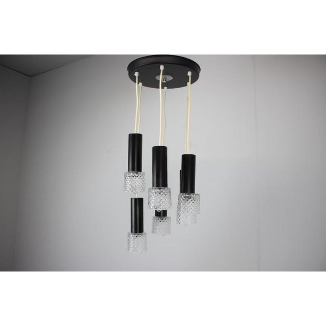 Mid-Century Modern Czechoslovak Glass 5-Light Pendant, 1970s For Sale - Image 3 of 16