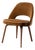 Saarinen Executive Armless Dining Chairs in Cognac & Créme Cotton Velvet, Walnut Legs For Sale