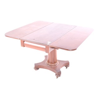 Antique Mahogany Drop Leaf Dining Table, 1890s For Sale