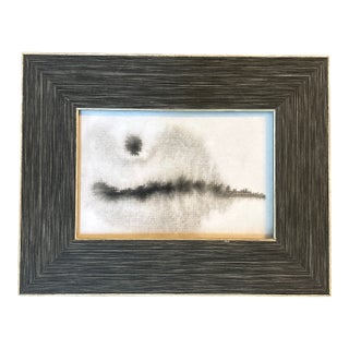 Contemporary Original Abstract Landscape Black Ink Watercolor Painting For Sale