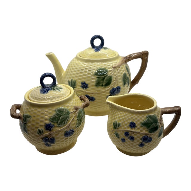 Vintage Mid-Century Modern Tiffany & Co., BlackBerry, Made in Portugal - 3 pcs Tea Set For Sale