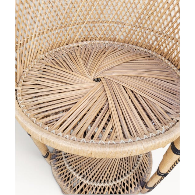 Large Handwoven Rattan Peacock Emmanuelle Throne Chair, Philippines, 1950s For Sale - Image 6 of 18