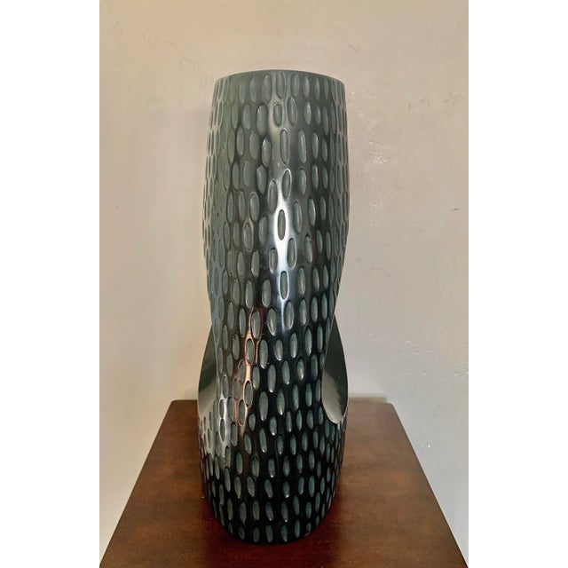 Contemporary Modern Abstract Contemporary Ceramic Black Cutout Vase For Sale - Image 3 of 6