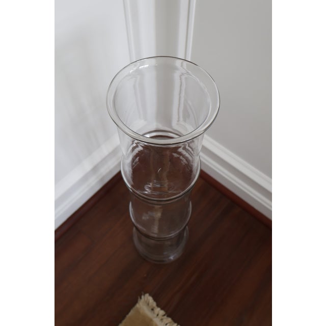 Blenko 1970s Don Shepherd for Blenko No. 7727l “Bamboo” Crystal Glass Floor Vase For Sale - Image 4 of 16