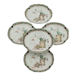Set of 5 Antique Japanese Imari Porcelain Sauce / Sushi Dishes