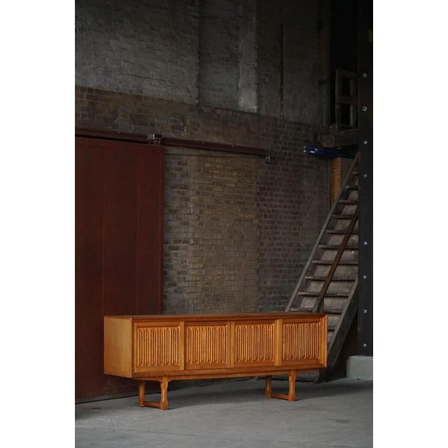 Brown Vintage Low Sideboard in Oak, 1960s For Sale - Image 8 of 18