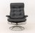 Ekornes Gray Leather Lounge Chair and Ottoman For Sale - Image 10 of 13