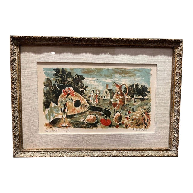 Early 20th Century Roland Oudot Signed Limited Edition Lithograph Print Ep. d'artiste 18/30 For Sale