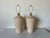Mid-Century Modern 80's Postmodern Beige Ceramic Table Lamps - a Pair For Sale - Image 3 of 11