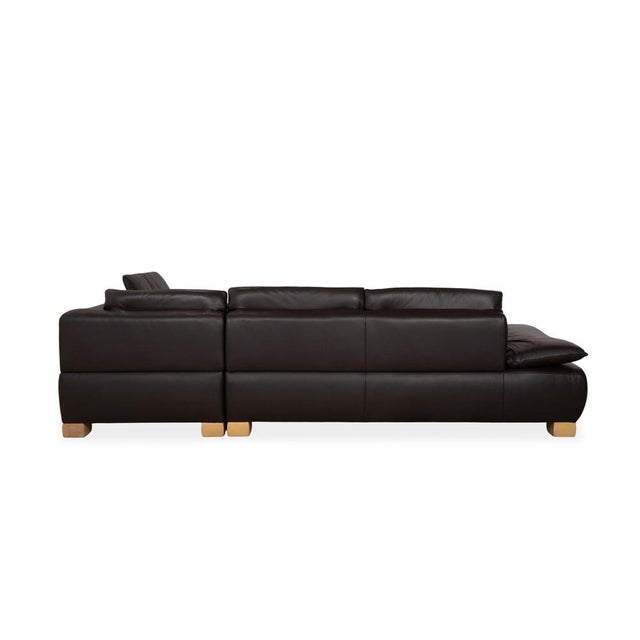 Dark Brown Leather Volare Corner Sofa with Manual Function from Koinor For Sale - Image 11 of 13