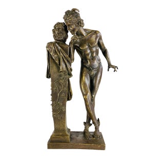 19th Century French Grand Tour Figurative Bronze Signed Moulin For Sale