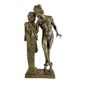 19th Century French Grand Tour Figurative Bronze Signed Moulin