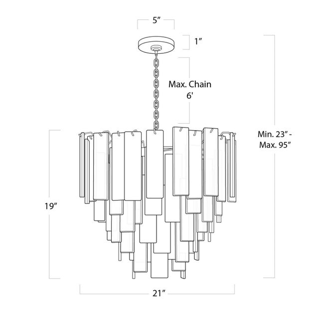 Metal Regina Andrew Glacier Water Glass Chandelier, Small For Sale - Image 7 of 8