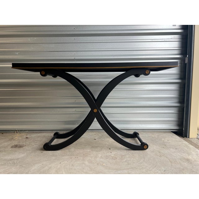 Modern Modern Black X-Base Dining Table For Sale - Image 3 of 5