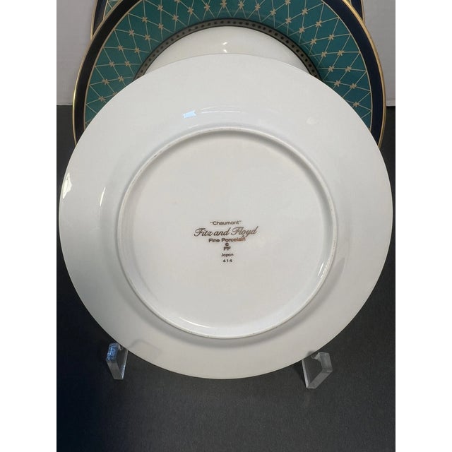 Fitz and Floyd 1990s Fitz and Floyd Chaumont Green Bread Plates -Set of 4 For Sale - Image 4 of 4
