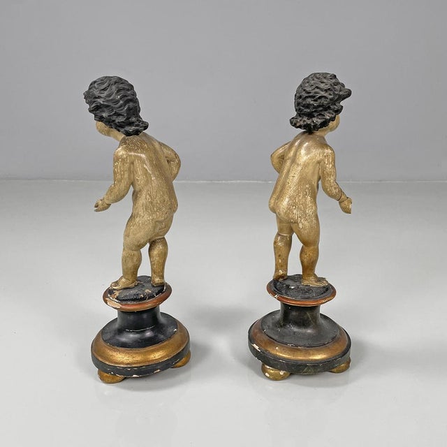 Antique Italian Wooden Cherub Sculptures, 1890s, Set of 2 For Sale - Image 5 of 18
