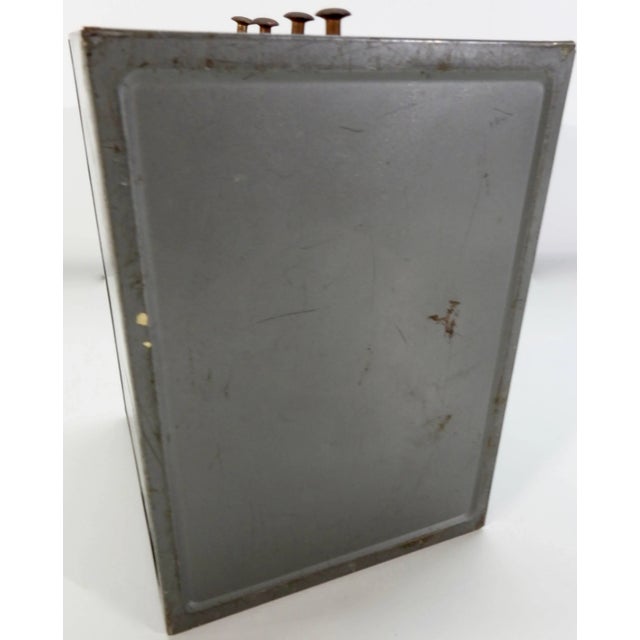 1950s Midcentury Small Industrial Metal Box With Drawers For Sale - Image 5 of 10