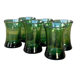 Vintage Italian Rustic Glass Shot Glasses - Set of 6