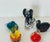 5 pcs collection of mid century art glass paperweights, including , controlled bubbles, Dalmatian dog, seal and Murano...