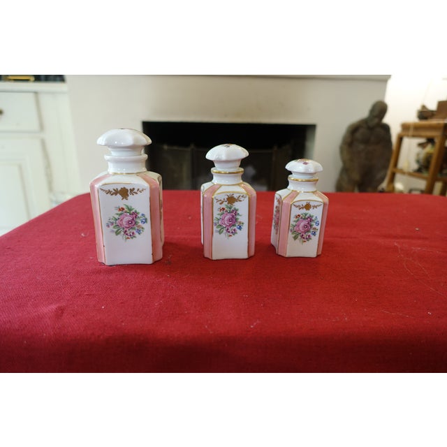 Ceramic Vintage Porcelain Perfume Bottles from Limoges, Set of 3 For Sale - Image 7 of 7