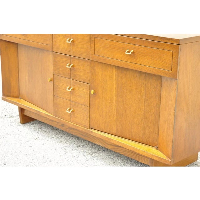 Brown Raymond Loewy Mengel Mid Century Modern Sculpted Oak Buffet Sideboard Credenza For Sale - Image 8 of 12
