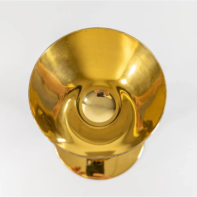 Metal Mid-Century Modernist Religious Gilt Sterling Silver and Brass Chalice For Sale - Image 7 of 12