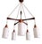 Large Scandinavian Chandelier in Teak and Satin White Opaline Glass, 1960s For Sale